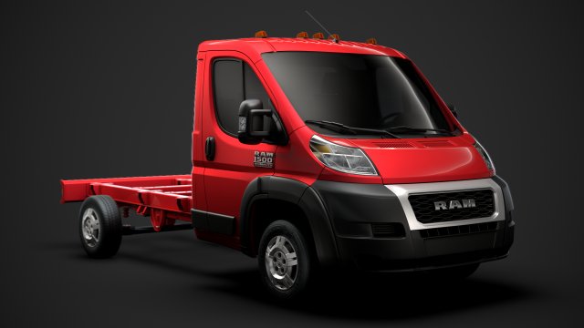 ram promaster chassis truck single cab 3450 wb 2020 3D Model .c4d .max .obj .3ds .fbx .stl .blend 