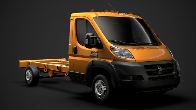 ram promaster chassis truck single cab 3800 wb 2019 Modelo 3D .c4d .max .obj .3ds .fbx .stl .blend 