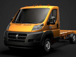 ram promaster chassis truck single cab 3800 wb 2019 Modelo 3D