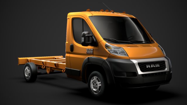 ram promaster chassis truck single cab 3800 wb 2020 Modello 3D .c4d .max .obj .3ds .fbx .stl .blend 