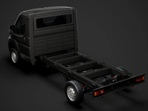 citroen jumper chassis truck single cab 3800wb 2014 3D Model