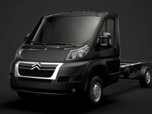 citroen jumper chassis truck single cab 3800wb 2014 3D Model