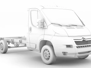 citroen jumper chassis truck single cab 3800wb 2014 3D Model