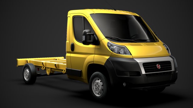 fiat ducato chassis truck single cab 3800wb 2014 Modèle 3D .c4d .max .obj .3ds .fbx .stl .blend 