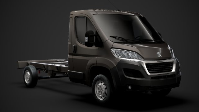 peugeot boxer chassis truck single cab 3800wb 2020 Model 3D .c4d .max .obj .3ds .fbx .stl .blend 