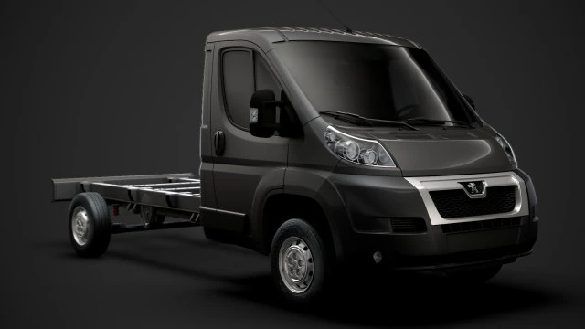 peugeot boxer şasi kamyon tek kabin 3800wb 2014 3D Model .c4d .max .obj .3ds .fbx .stl .blend 