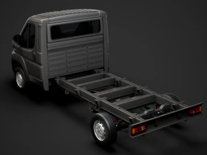 peugeot boxer şasi kamyon tek kabin 3800wb 2014 3D Model