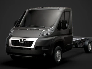 peugeot boxer şasi kamyon tek kabin 3800wb 2014 3D Model