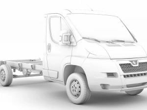 peugeot boxer şasi kamyon tek kabin 3800wb 2014 3D Model