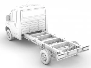 peugeot boxer şasi kamyon tek kabin 3800wb 2014 3D Model