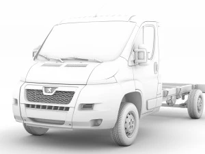 peugeot boxer şasi kamyon tek kabin 3800wb 2014 3D Model