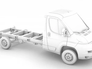 peugeot boxer şasi kamyon tek kabin 3800wb 2014 3D Model