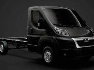 peugeot boxer şasi kamyon tek kabin 3800wb 2014 3D Model