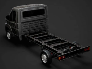 peugeot boxer şasi kamyon tek kabin 3800wb 2014 3D Model