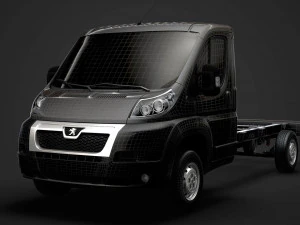 peugeot boxer şasi kamyon tek kabin 3800wb 2014 3D Model