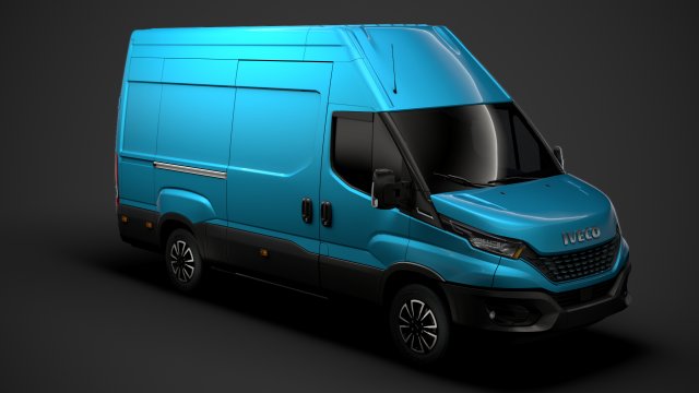iveco daily blue power van l3h3 2020 3D Модель .c4d .max .obj .3ds .fbx .stl .blend 