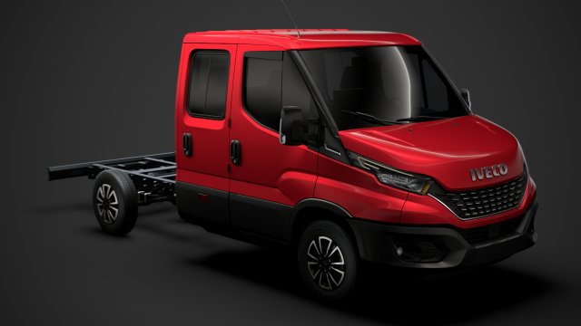 iveco daily crew cab l2 chassis 2020 Modelo 3D .c4d .max .obj .3ds .fbx .stl .blend 