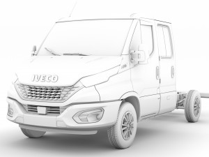 iveco daily crew cab l2 chassis 2020 Modelo 3D