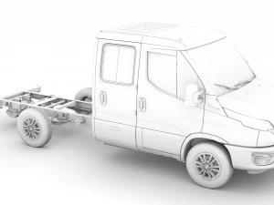 iveco daily crew cab l2 chassis 2020 3D Model