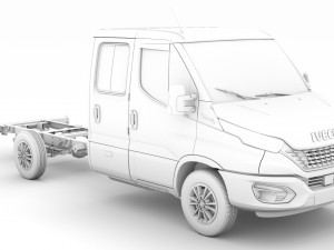 iveco daily crew cab l3 chassis 2020 3D Model