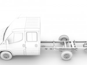 iveco daily crew cab l3 chassis 2020 3D Model