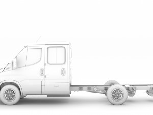 iveco daily crew cab l3 chassis 2020 3D Model