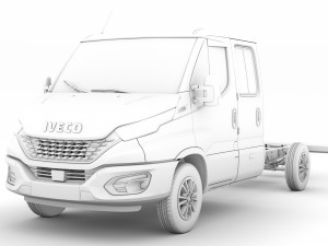 iveco daily crew cab l3 chassis 2020 3D Model