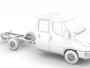 iveco daily crew cab l3 chassis 2020 3D Model