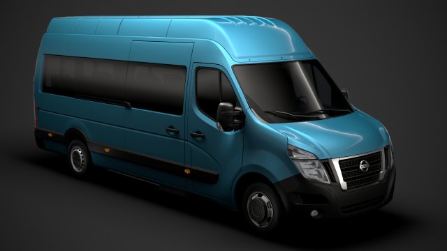nissan nv 400 l4h3 minibus 2020 Modèle 3D .c4d .max .obj .3ds .fbx .stl .blend 