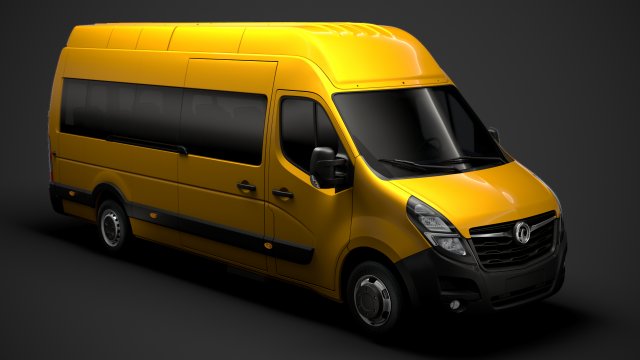 vauxhall movano l4h3 minibus 2020 Modello 3D .c4d .max .obj .3ds .fbx .stl .blend 