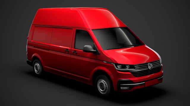 volkswagen transporter van l2h3 t61 2020 Model 3D .c4d .max .obj .3ds .fbx .stl .blend 