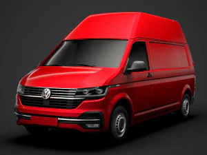 volkswagen transporter van l2h3 t61 2020 3D Model