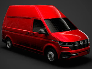 volkswagen transporter van l2h3 t61 2020 3D Model