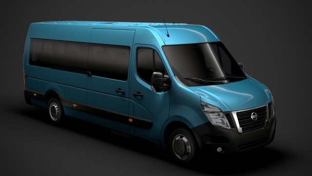 nissan nv 400 l4h2 minibus 2020 3D Модель .c4d .max .obj .3ds .fbx .stl .blend 