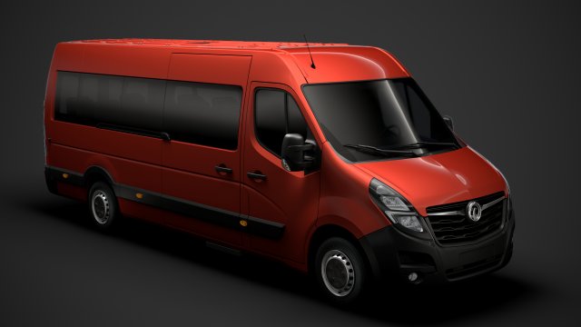 vauxhall movano l4h2 minibus 2020 Modello 3D .c4d .max .obj .3ds .fbx .stl .blend