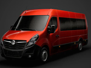 vauxhall movano l4h2 minibus 2020 3D Model