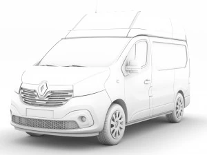 renault trafic van l1h2 2018 3D Model