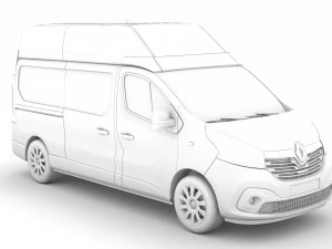 renault trafic van l2h2 2018 3D Model