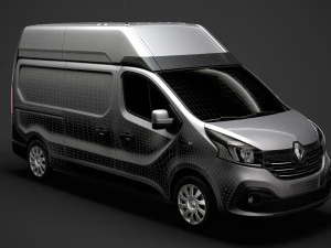 renault trafic van l2h2 2018 3D Model
