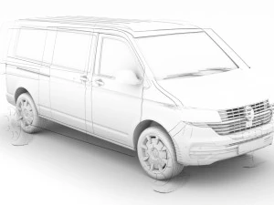 vw caravelle lwb t61 2020 3D Model
