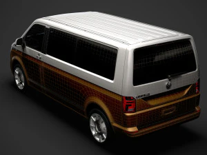 vw caravelle lwb t61 2020 3D Model