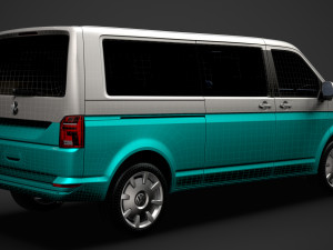vw multivan bulli lwb t61 2020 3D 模型