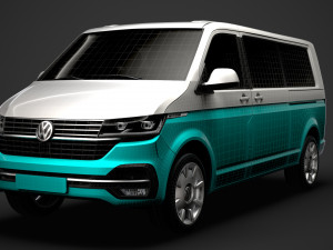 vw multivan bulli lwb t61 2020 3D 模型