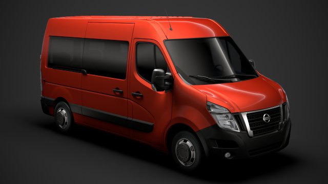 nissan nv 400 l2h2 windowvan 2020 3D Модель .c4d .max .obj .3ds .fbx .stl .blend 