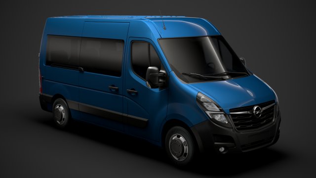 opel movano l2h2 windowvan 2020 Modelo 3D .c4d .max .obj .3ds .fbx .stl .blend 