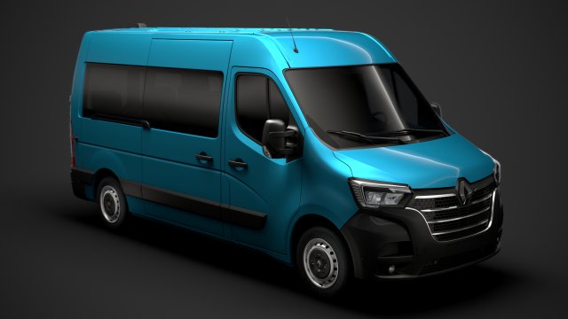renault master l2h2 windowvan 2020 Modelo 3D .c4d .max .obj .3ds .fbx .stl .blend 