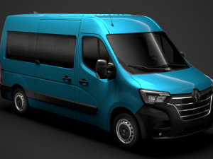 renault master l2h2 windowvan 2020 3D Model