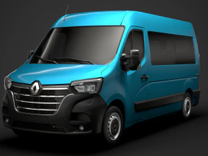 renault master l2h2 windowvan 2020 3D Model
