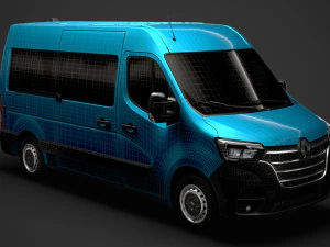 renault master l2h2 windowvan 2020 3D Model