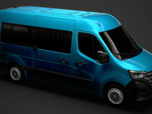 renault master l2h2 windowvan 2020 3D Model